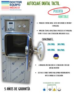 Autoclave Digital Tactil puerta abatible