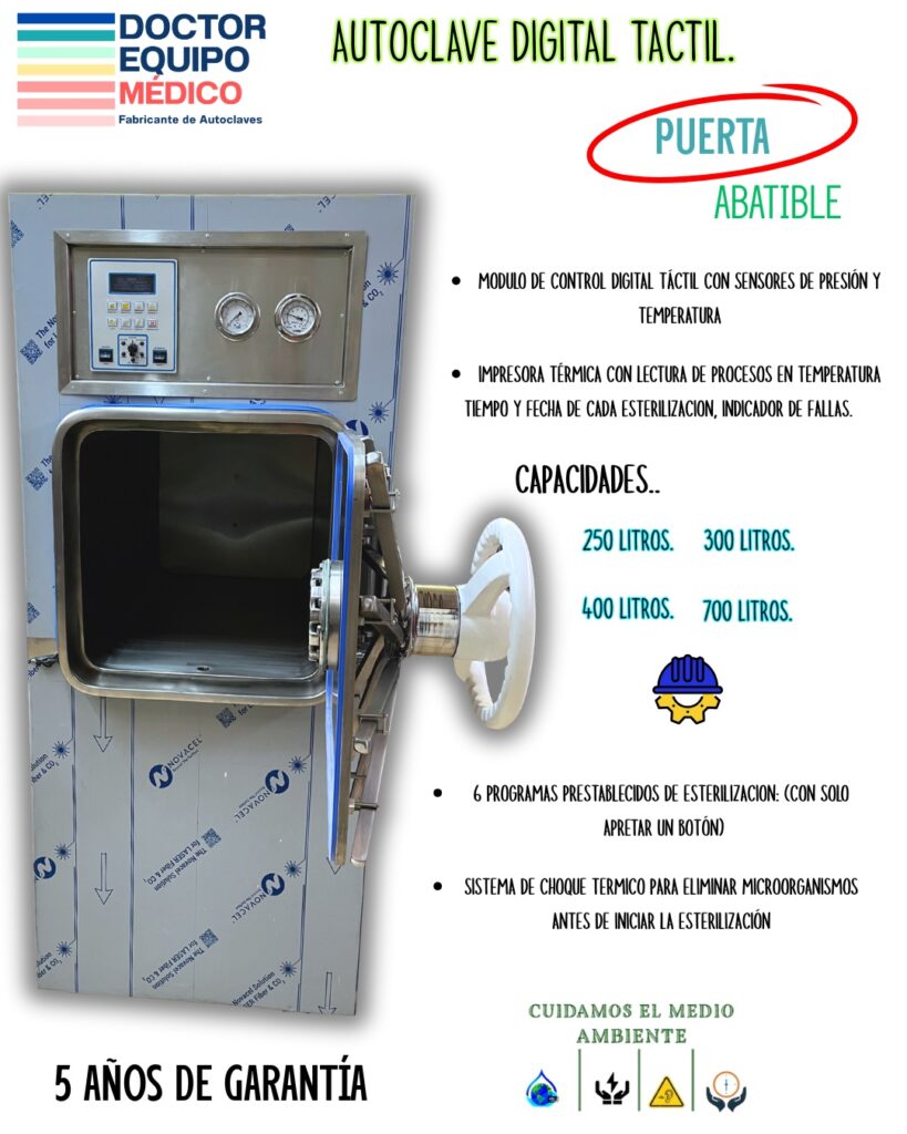 Autoclave Digital Tactil puerta abatible