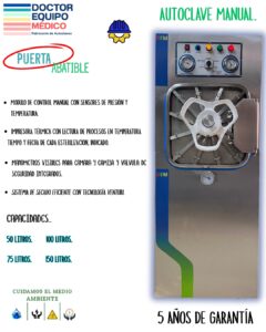 Autoclave Manual puerta abatible