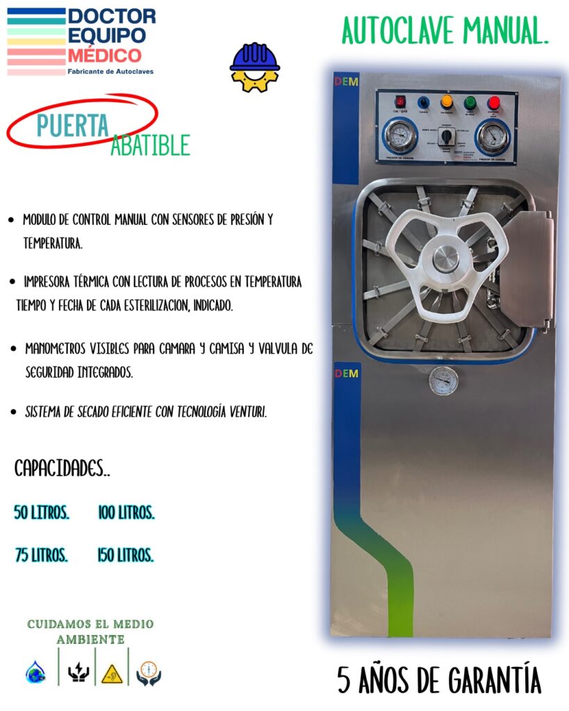 Autoclave Manual puerta abatible