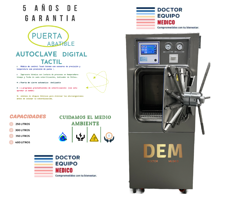 Autoclave Digital Táctil Puerta Abatible